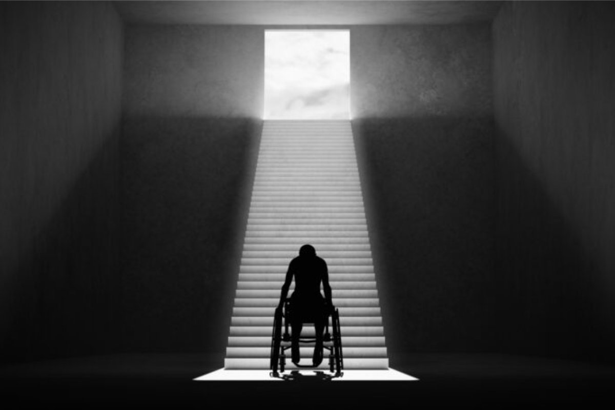 disability_inclusion_a_business_opportunity_hiding_in_plain_sight-1024x465 1397504308 Woman in a Wheelchair Silhouette Mobility Accessibility Stairs Steps Physical Disability Everyday Challenge Black and White 3d illustration render