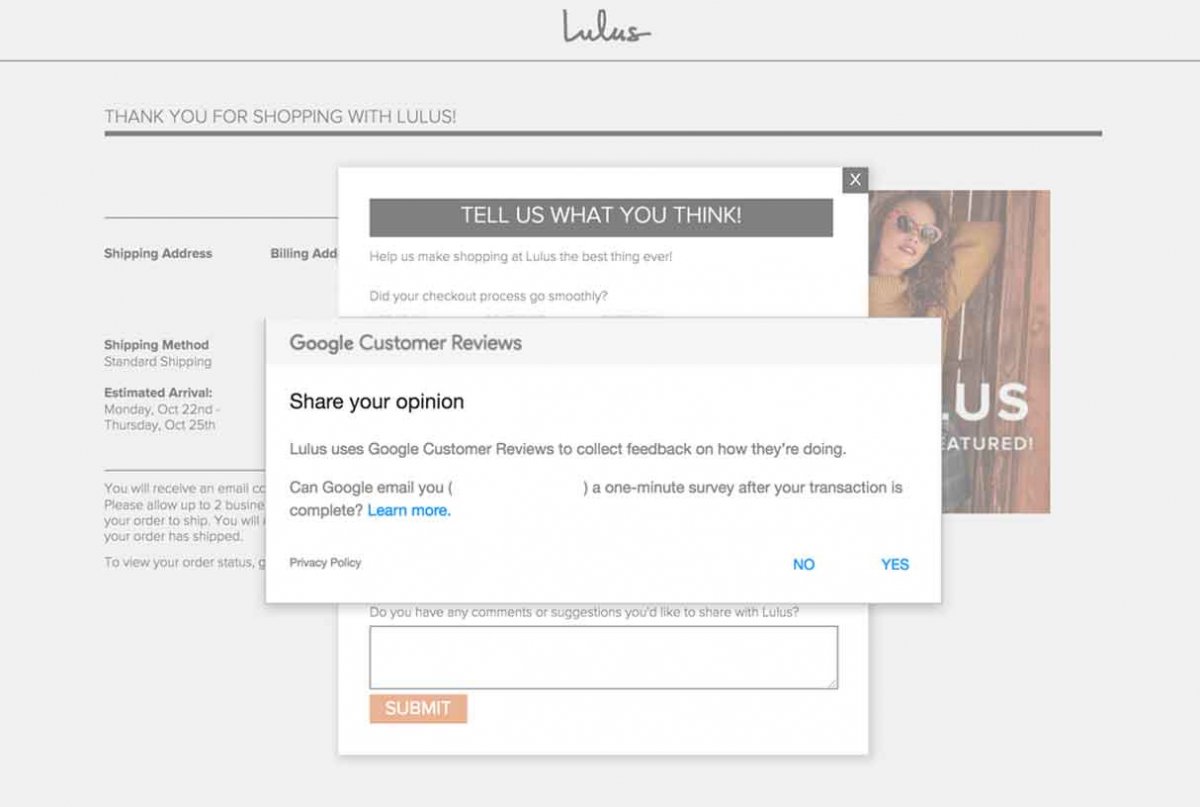 LuLus showed multiple popups on top of each other.